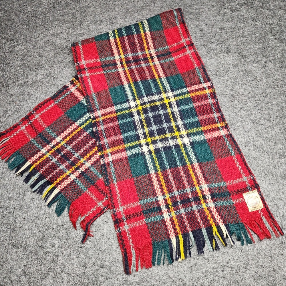 Sandison Vintage Thulewarm Shetland Handwoven Tartal Plaid Wool Scottland Scarf